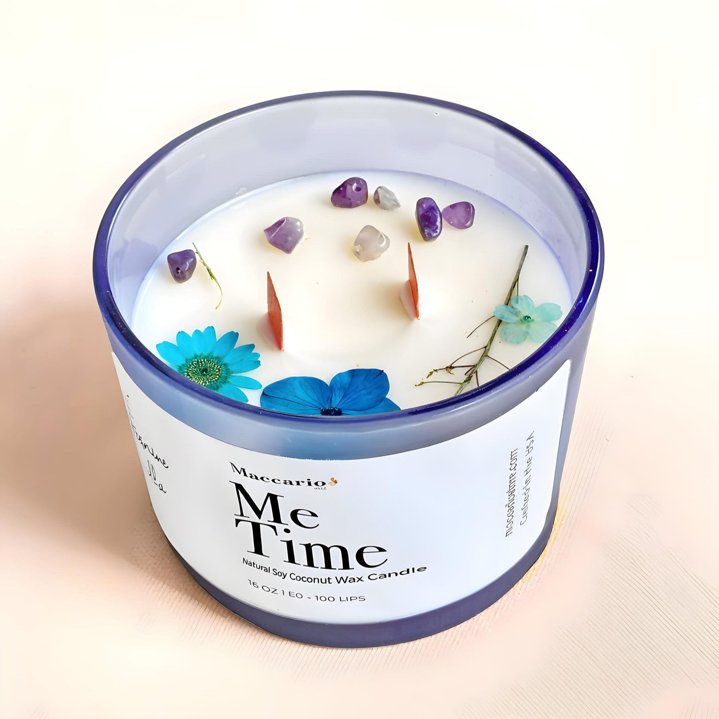 Amber Vanilla Soy Coconut Wax Candle ( Me Time ) – Clean-Burning, Phthalate-Free