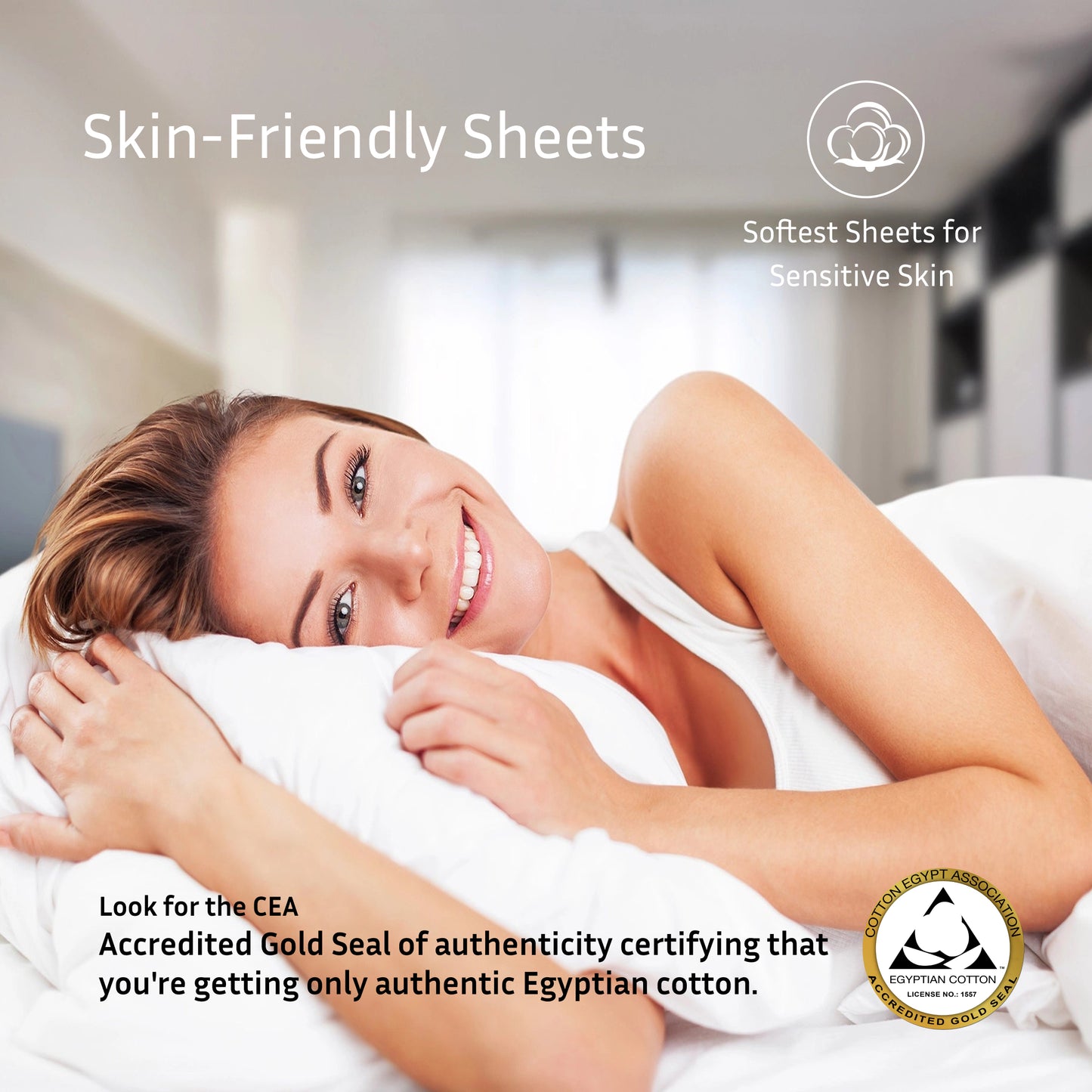 Luxury 100% Egyptian Cotton Queen Sheet Set – Pure White, 400 TC- Made in India
