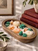 Succulent & Cactus Candle in Wooden Dough Bowl – Non-Toxic, Phthalate-Free Coconut Soy