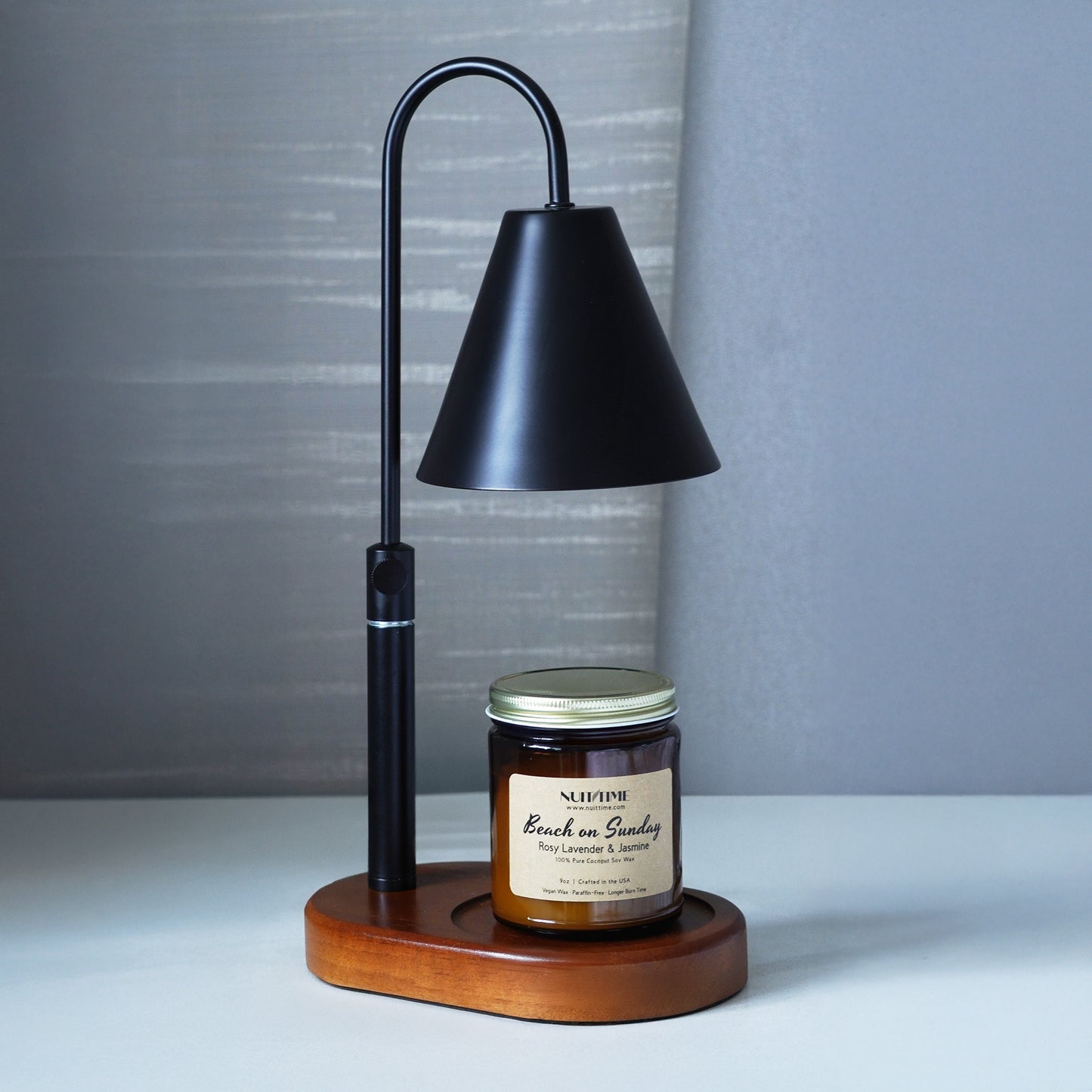 Candle Warmer with a Scented Candle – Amber Glass Jar – Flameless, Smokeless Fragrance Set for Home & Office