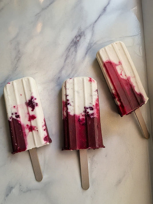 Berry Greek Yogurt Granola Popsicles