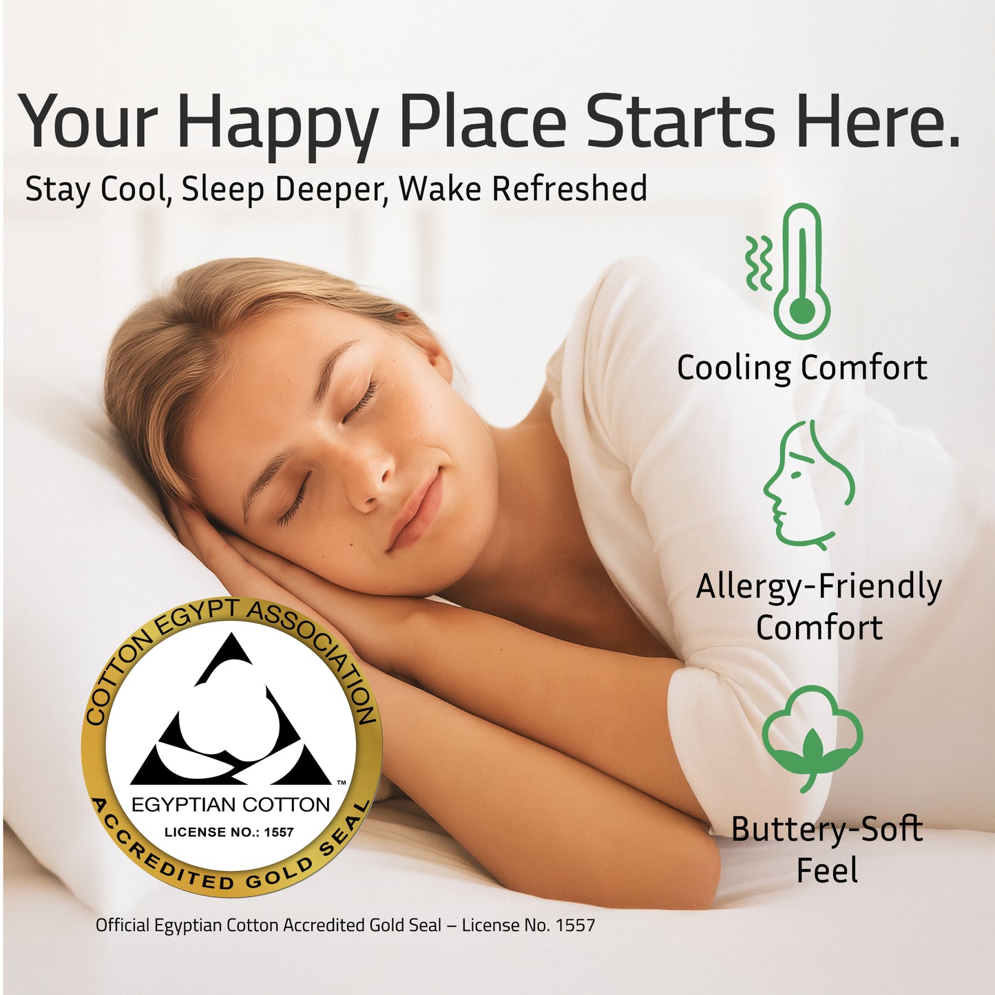 100% Egyptian Cotton White King Set – 400 TC  – Made in India
