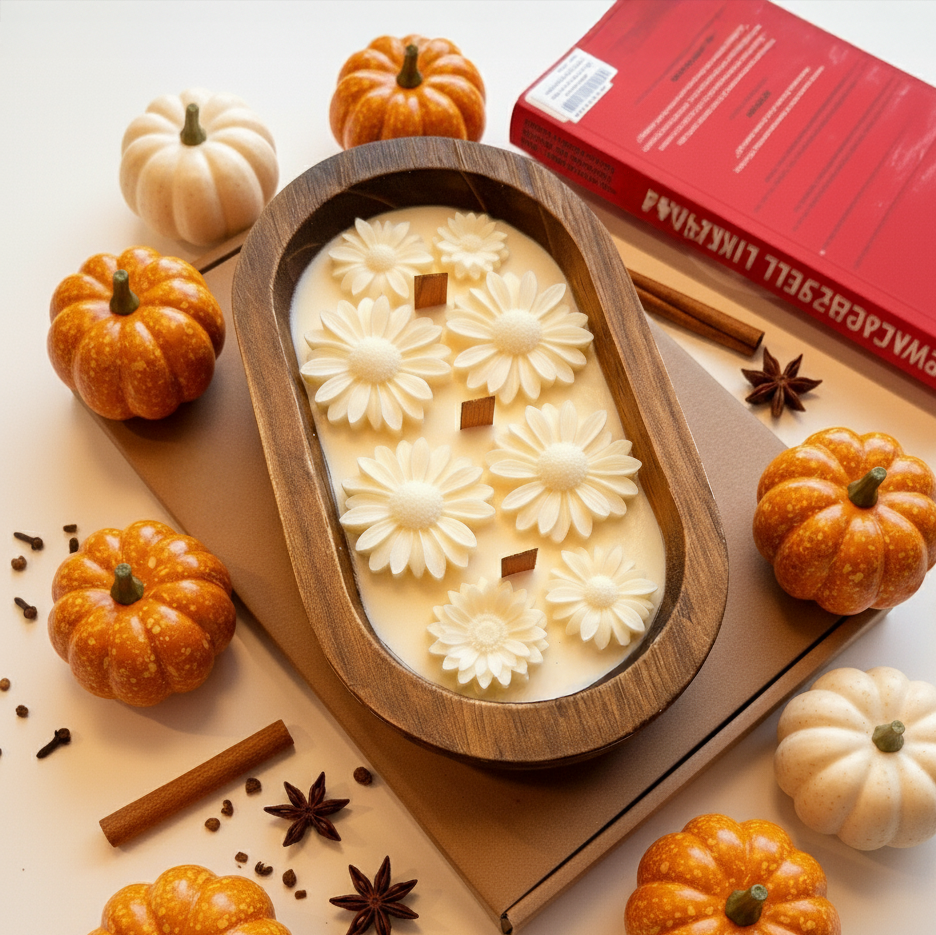 Pumpkin Dough Bowl Candle – Healthier Burn with No Toxins Safer for Your Family and Pets.