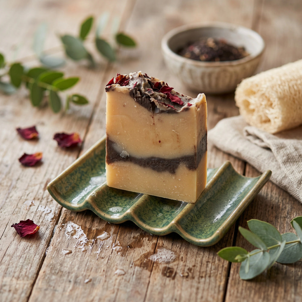 Handmade Soap Bar + Sisal Soap Saver Pouch