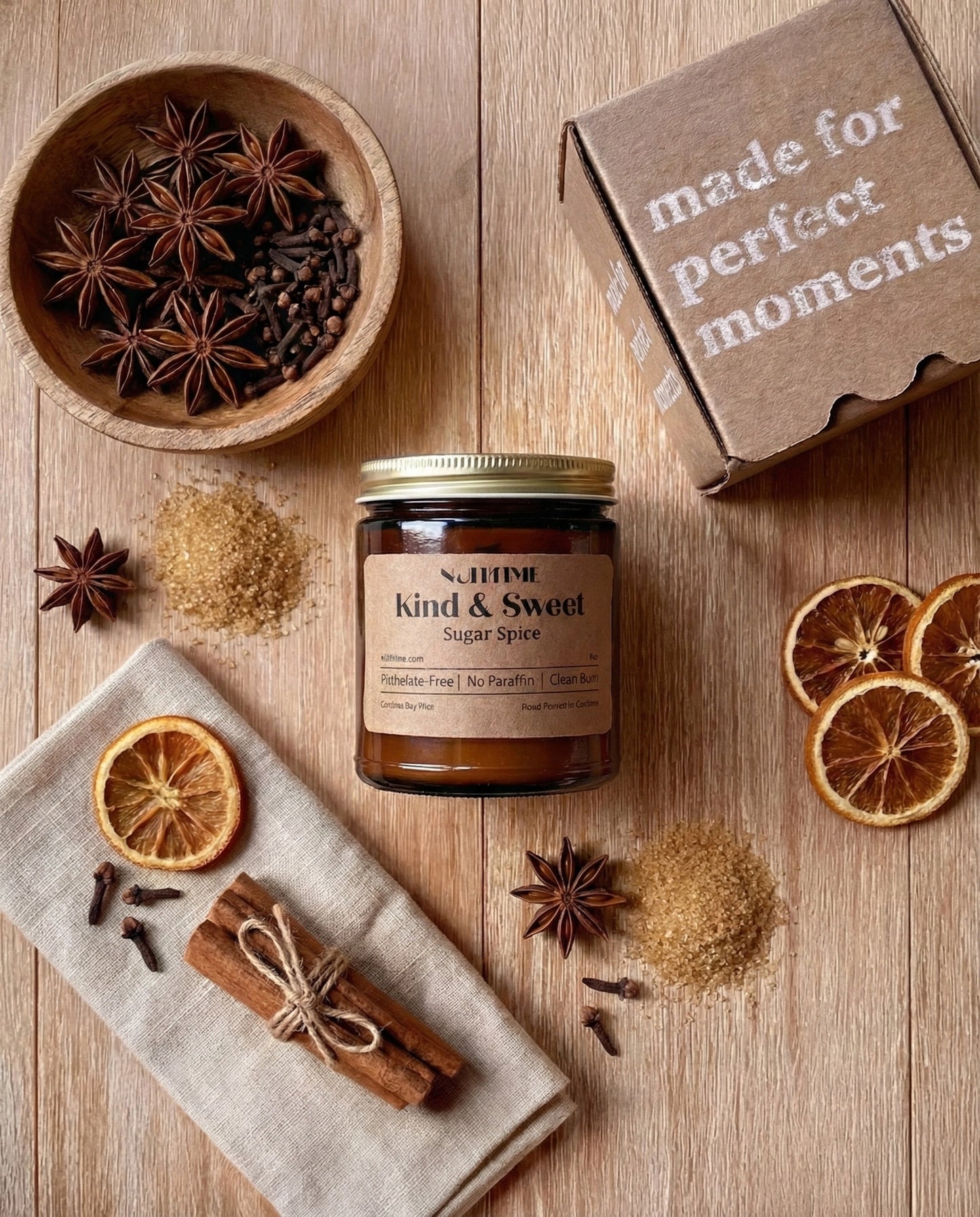 Sugar Spice Candle.  Paraffin-Free Wax