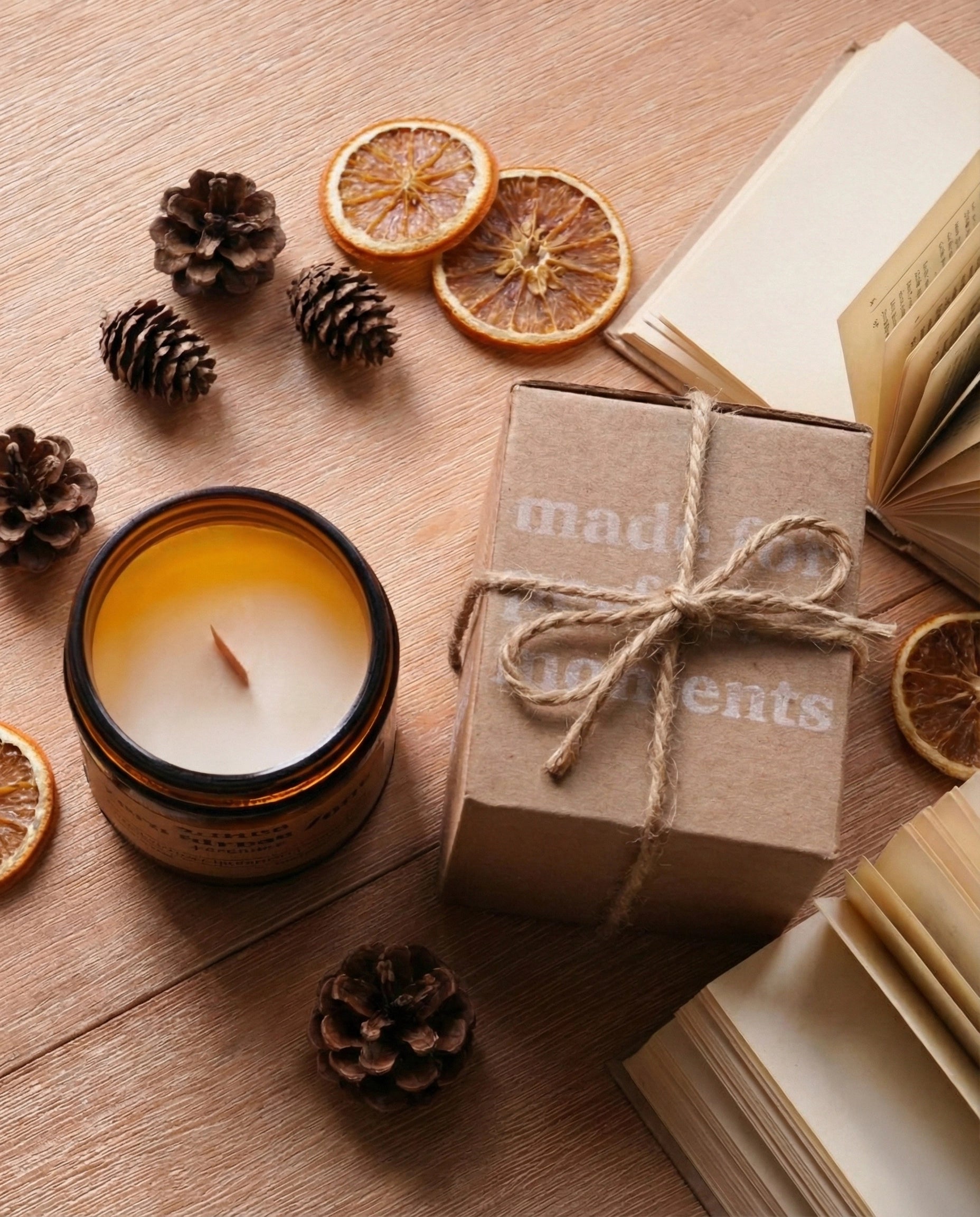 Pumpkin Spice Candle & Wick Trimmer.  Non-Toxic, Phthalate-Free, Clean Burn, Infused with Orange Essential Oil