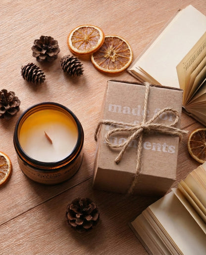 Pumpkin Spice Candle & Wick Trimmer.  Non-Toxic, Phthalate-Free, Clean Burn, Infused with Orange Essential Oil