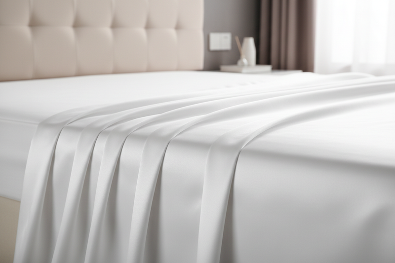white cotton bedsheet Satin weave